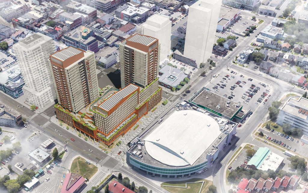 aerial graphic of what the conference centre will look like